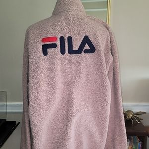 FILA pink fleece zipper jacket